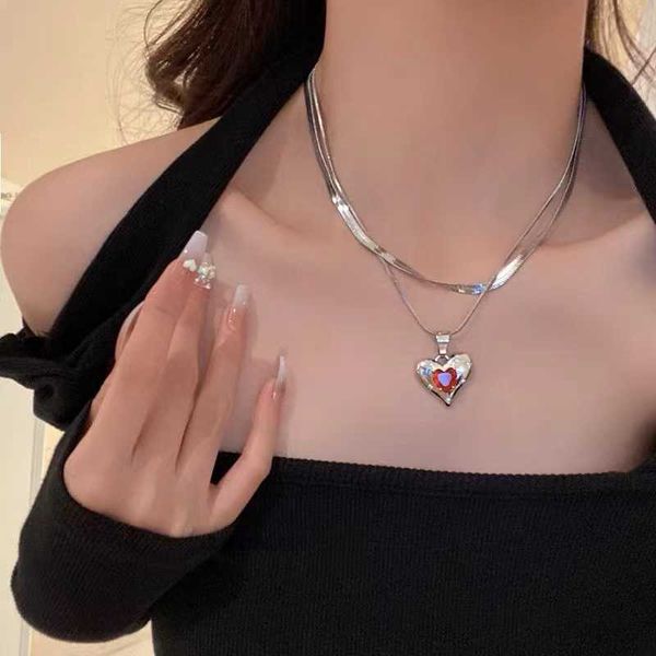 sweet cool wine red rhinestone love heart pendant necklaces korean fashion double layer snake chains necklace for women jewelry 0206, Silver
sweet cool wine red rhinestone love heart pendant necklaces korean fashion double layer snake chains necklace for women jewelry 0206, Silver