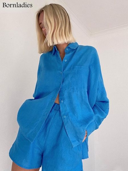 women's two piece pants bornladies cotton linen women summer set of with shorts blue 2 female casual suits pocket shirt 230204, White
women's two piece pants bornladies cotton linen women summer set of with shorts blue 2 female casual suits pocket shirt 230204, White