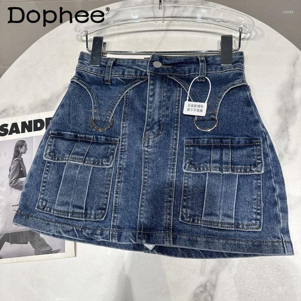 skirts 2023 spring metal ring cargo pocket design washed denim hip-wrapped skirt women a- line sheath jean mini street, Black
skirts 2023 spring metal ring cargo pocket design washed denim hip-wrapped skirt women a- line sheath jean mini street, Black