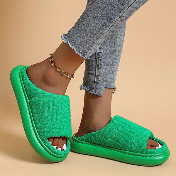 slippers luxury brand peep toe thick sole women slippers green corduroy flat outwear ladies slides summer autumn flip flops women g230206, Black
slippers luxury brand peep toe thick sole women slippers green corduroy flat outwear ladies slides summer autumn flip flops women g230206, Black