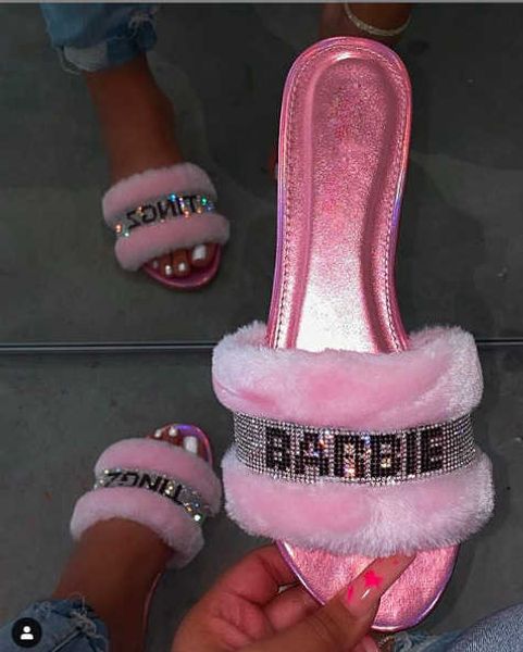 slippers new women fur slippers diamond slides outdoor party slippers for women flat shoes female fluffy slides g230206, Black
slippers new women fur slippers diamond slides outdoor party slippers for women flat shoes female fluffy slides g230206, Black