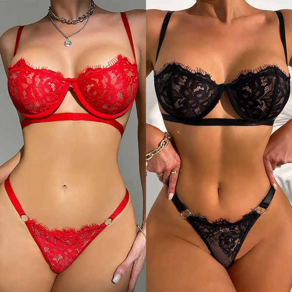 set lace transparent lingerie for women bra floral exotic sheer half cup panty fashion women' underwear y2302, Red;black
set lace transparent lingerie for women bra floral exotic sheer half cup panty fashion women' underwear y2302, Red;black