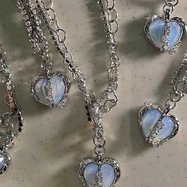 pendant s kpop stone layered split broken clavicle chain necklace hollow heart choker y2k aesthetic neck jewelry 0206, Silver
pendant s kpop stone layered split broken clavicle chain necklace hollow heart choker y2k aesthetic neck jewelry 0206, Silver