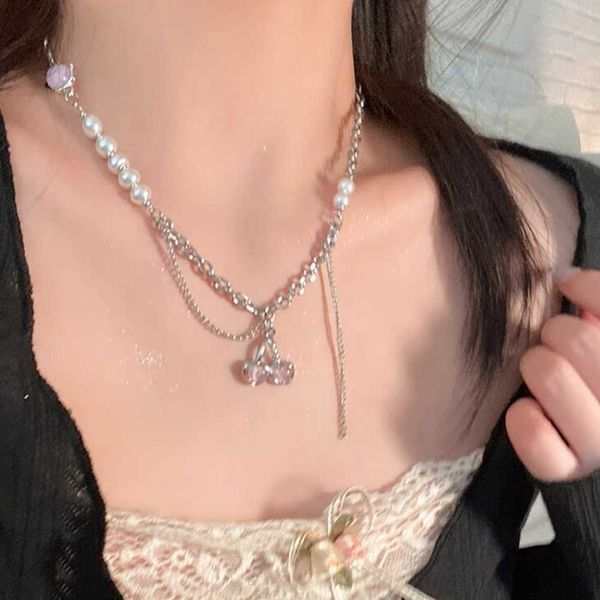necklaces pink opal cherry pendant imitation pearl necklace for women fashion charm sweet cool metal stud earrings vintage y2k accessories 0, Silver
necklaces pink opal cherry pendant imitation pearl necklace for women fashion charm sweet cool metal stud earrings vintage y2k accessories 0, Silver