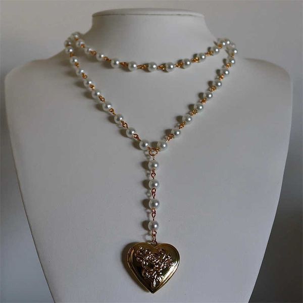 pendant s handmade victorian fairycore heart double layered pearl locket y2k indie jewelr small box bead rosary coquette necklace 0206, Silver
pendant s handmade victorian fairycore heart double layered pearl locket y2k indie jewelr small box bead rosary coquette necklace 0206, Silver