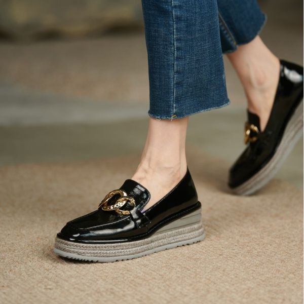 platform thick heel weave loafers 2022 fashion driving flats chains lazy shoes women, Black
platform thick heel weave loafers 2022 fashion driving flats chains lazy shoes women, Black