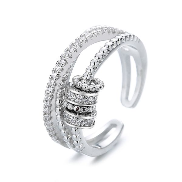 double-line smart ring female personality style diamond inlaid rotary jewelry, Golden;silver
double-line smart ring female personality style diamond inlaid rotary jewelry, Golden;silver