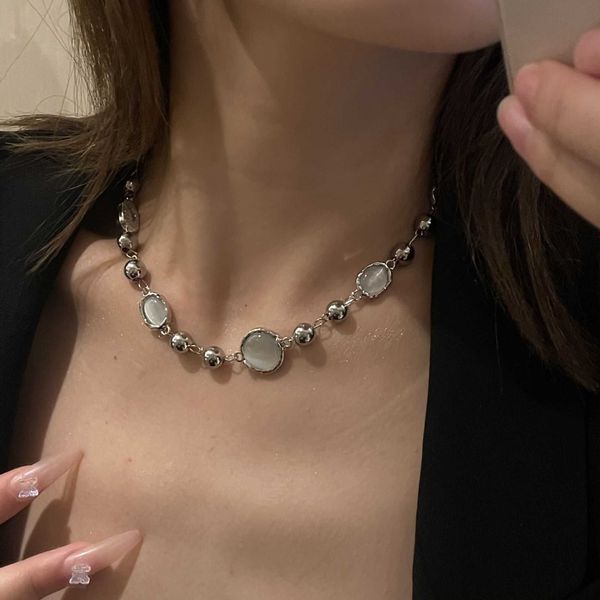 pendant white moonlight opal necklaces for women metal round bead clavicle chain necklace 2022 trend vintage choker y2k fashion jewelry 0206, Silver
pendant white moonlight opal necklaces for women metal round bead clavicle chain necklace 2022 trend vintage choker y2k fashion jewelry 0206, Silver