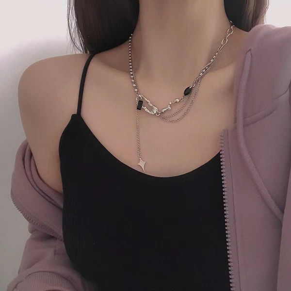 pendant necklaces kpop irregular metal pin stitching necklace for female goth hip hop niche design tassel cross y2k jewelry 0206, Silver
pendant necklaces kpop irregular metal pin stitching necklace for female goth hip hop niche design tassel cross y2k jewelry 0206, Silver