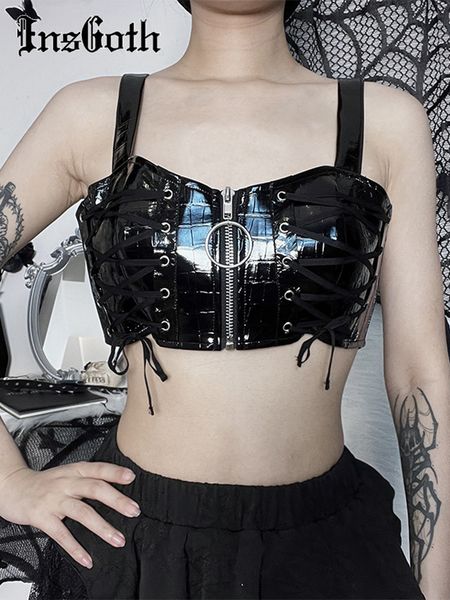 women's tanks camis insgoth pu ole y2k grunge gothic black bandage zipper backless streetwear aesthetic hip hop 230204, White
women's tanks camis insgoth pu ole y2k grunge gothic black bandage zipper backless streetwear aesthetic hip hop 230204, White