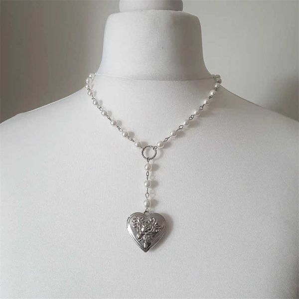 pendant s handmade 00s fairy core pearls dolly heart locket chokers dainty beaded rosary style necklace y2k fairycore jewelry 0206, Silver
pendant s handmade 00s fairy core pearls dolly heart locket chokers dainty beaded rosary style necklace y2k fairycore jewelry 0206, Silver