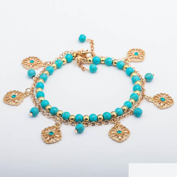 2023 charm bracelets fashion jewelry retro beaded turquoise beads charms flower pendant bracelet drop delivery dhzgg no box, Golden;silver
2023 charm bracelets fashion jewelry retro beaded turquoise beads charms flower pendant bracelet drop delivery dhzgg no box, Golden;silver