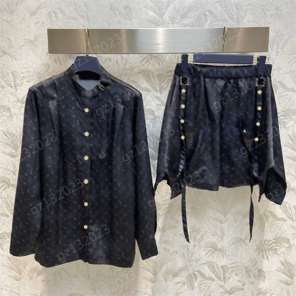designer two piece dress classic brand logo jacquard stand collar long sleeve shirt match elastic waist irregular hemline skirts black two p, White
designer two piece dress classic brand logo jacquard stand collar long sleeve shirt match elastic waist irregular hemline skirts black two p, White