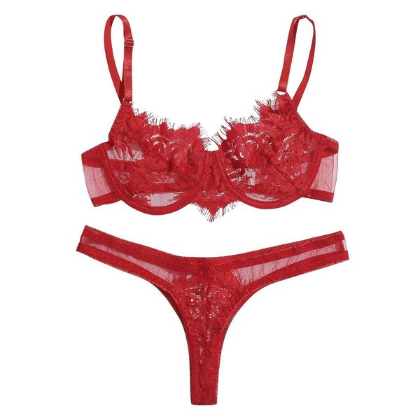 set lingerie women' underwear red lace brassiere lady bralette bra and panty panties babydolls xmas y2302, Red;black
set lingerie women' underwear red lace brassiere lady bralette bra and panty panties babydolls xmas y2302, Red;black