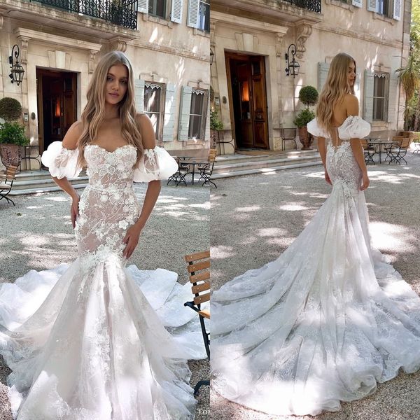 lace mermaid wedding dresses off the shoulder sleeveless elegant bridal gown boho country berta 2023 backless vestido de novia, White
lace mermaid wedding dresses off the shoulder sleeveless elegant bridal gown boho country berta 2023 backless vestido de novia, White