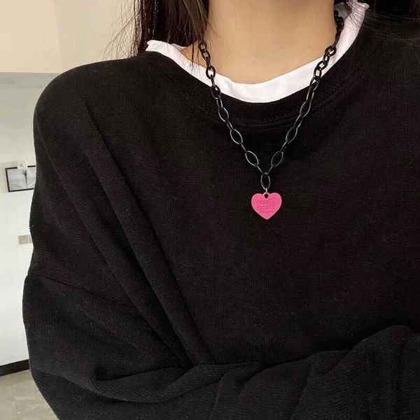necklaces simple red pink heart-shaped pendant necklace hip hop punk fashion women's wedding clavicle chain jewelry romantic valentine&, Silver
necklaces simple red pink heart-shaped pendant necklace hip hop punk fashion women's wedding clavicle chain jewelry romantic valentine&, Silver