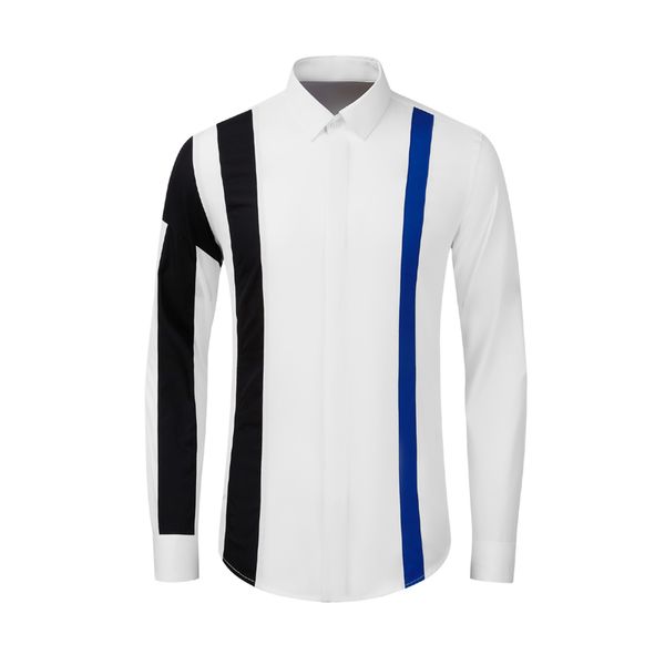 brand business men cotton shirt casual slim long sleeve shirts male striped patchwork chemise homme plus size 4xl camisas, White;black
brand business men cotton shirt casual slim long sleeve shirts male striped patchwork chemise homme plus size 4xl camisas, White;black