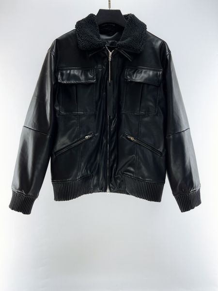 2023 brown hoodie men's jacket leather coat designer outdoor dismantling lamb wool collar skull embroidery hip-hop baseball jacket, Black
2023 brown hoodie men's jacket leather coat designer outdoor dismantling lamb wool collar skull embroidery hip-hop baseball jacket, Black