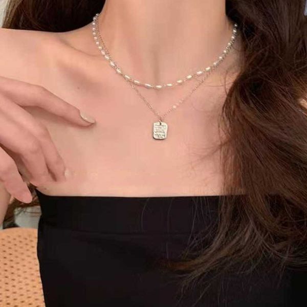 necklaces simple double layer imitation pearl letter pendant necklace for women's collarbone chain korean fashion aesthetic jewelry 020, Silver
necklaces simple double layer imitation pearl letter pendant necklace for women's collarbone chain korean fashion aesthetic jewelry 020, Silver