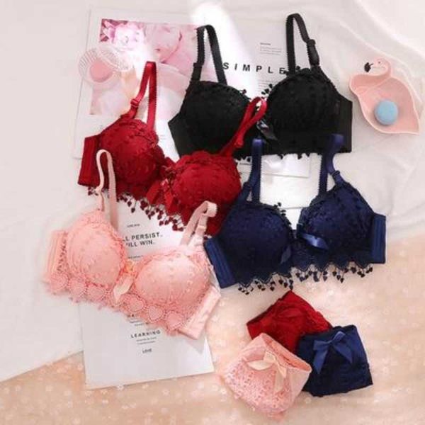 set beautiful breathable bra women' soft underwear comfortable brassiere gather bralette wireless intimates lingerie suit y2302, Red;black
set beautiful breathable bra women' soft underwear comfortable brassiere gather bralette wireless intimates lingerie suit y2302, Red;black