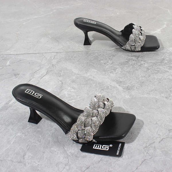 slippers women's slippers 2022 summer new handmade crystal braided high heels stiletto outside fashion women's sandals 7cm g230206, Black
slippers women's slippers 2022 summer new handmade crystal braided high heels stiletto outside fashion women's sandals 7cm g230206, Black