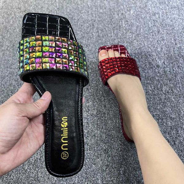 slippers women flats modern rubber slippers ladies rhinestone 2022 beach shallow square toe sandals slides outside luxury female shoes g2302, Black
slippers women flats modern rubber slippers ladies rhinestone 2022 beach shallow square toe sandals slides outside luxury female shoes g2302, Black