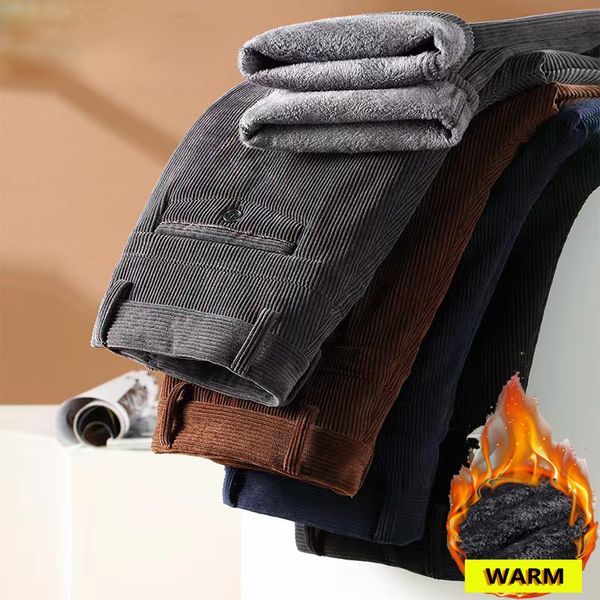 men's pants winter fleece lined thick warm business straight corduroy pant men stretch high waist thermal pocket black gray 230206
men's pants winter fleece lined thick warm business straight corduroy pant men stretch high waist thermal pocket black gray 230206