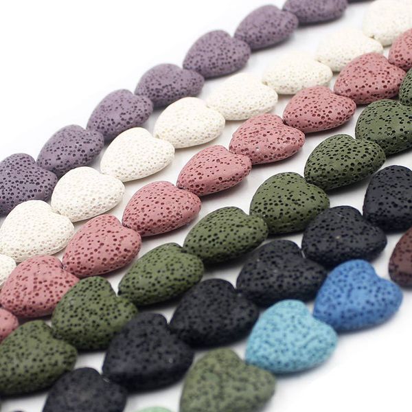 20mm heart shaped lava stone semi-finished beaded bracelet necklace accessories for valentine's day gift making, Black
20mm heart shaped lava stone semi-finished beaded bracelet necklace accessories for valentine's day gift making, Black