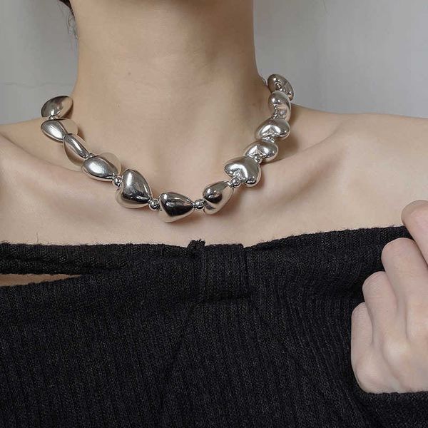 pendant temperament vintage metal love heart short choker necklaces girl three-dimensional cool necklace y2k jewelry for women party 0206, Silver
pendant temperament vintage metal love heart short choker necklaces girl three-dimensional cool necklace y2k jewelry for women party 0206, Silver