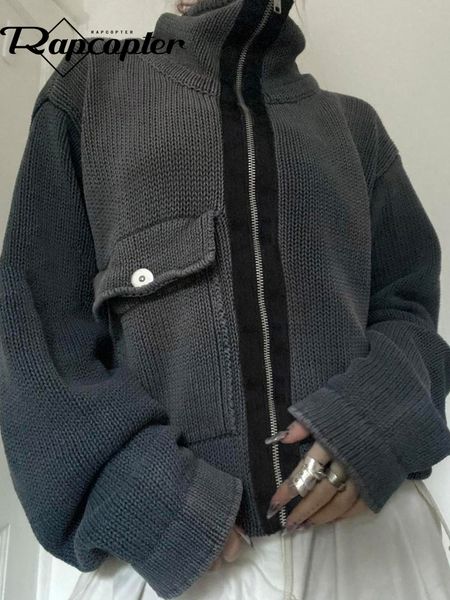 men's hoodies sweatshirts rapcopter y2k big pockets cargo jackets loose knitted jumpers punk vintage street harajuku stand collar coat, Black
men's hoodies sweatshirts rapcopter y2k big pockets cargo jackets loose knitted jumpers punk vintage street harajuku stand collar coat, Black