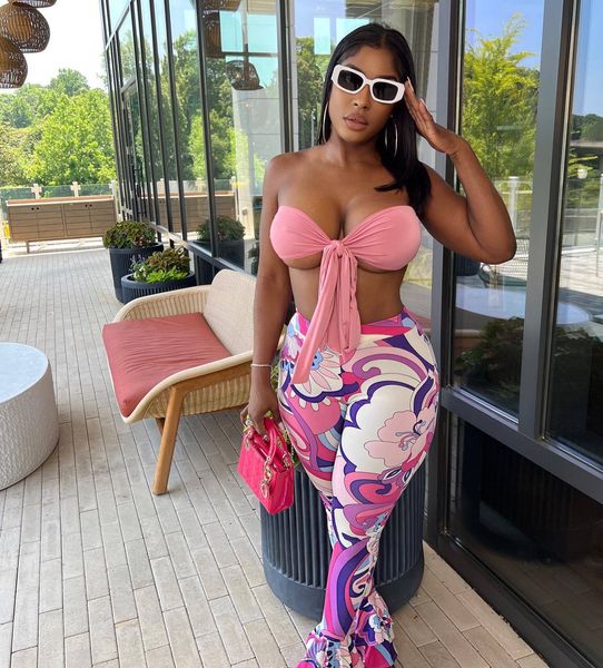 women's two piece pants bandage set women outfits lace up tube crop prints flare skinny club sets summer casual tracksuit y2k 230105, White
women's two piece pants bandage set women outfits lace up tube crop prints flare skinny club sets summer casual tracksuit y2k 230105, White