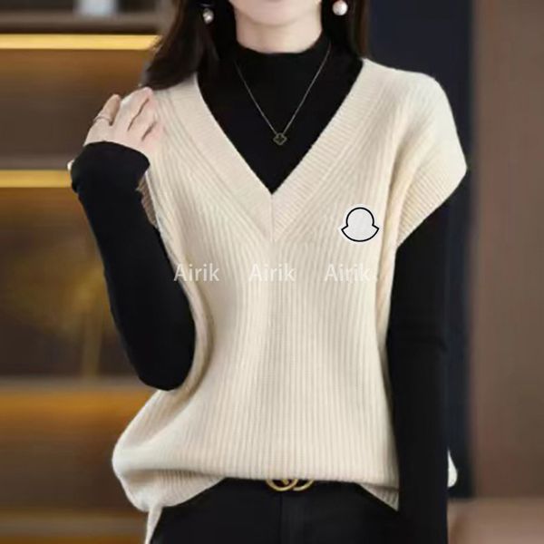 women's waistcoat spring and autumn monclair pure wool over v-neck waistcoat maya large loose knit sweater winter sleeveless nfc scan, Black;white
women's waistcoat spring and autumn monclair pure wool over v-neck waistcoat maya large loose knit sweater winter sleeveless nfc scan, Black;white
