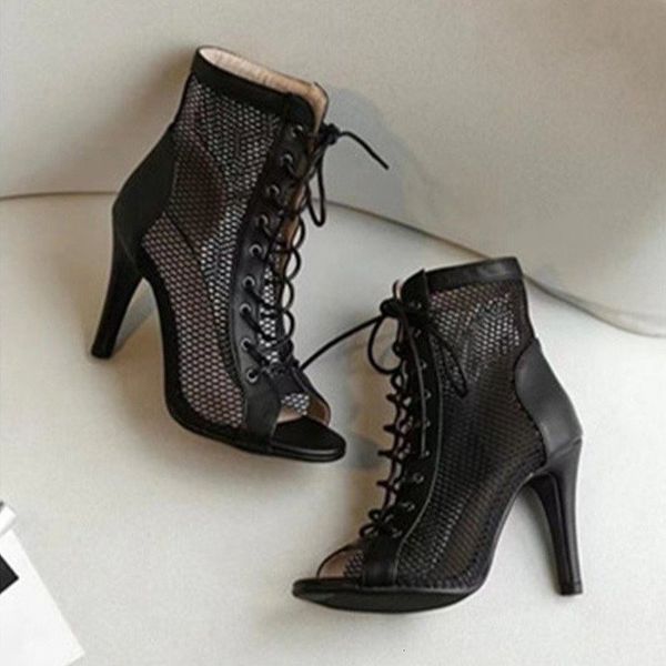 sandals hollow mesh sandals women summer size 3543 laceup fish mouth stiletto high heels fashion party dance women's sandals 230206, Black
sandals hollow mesh sandals women summer size 3543 laceup fish mouth stiletto high heels fashion party dance women's sandals 230206, Black