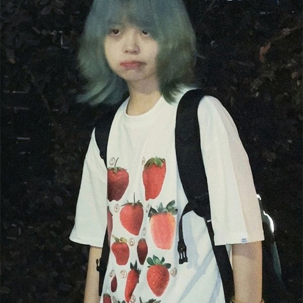 women's tshirt y2k aesthetics tshirt grunge strawberry print harajuku graphic tee shirt korean fashion oversized short sleeve streetwe, White
women's tshirt y2k aesthetics tshirt grunge strawberry print harajuku graphic tee shirt korean fashion oversized short sleeve streetwe, White