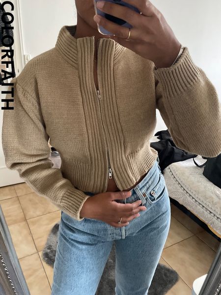 women's knits tees colorfaith zippers cardigans knitted vintage fashionable elagant autunm winter sweaters short swc3217jx 230206, White
women's knits tees colorfaith zippers cardigans knitted vintage fashionable elagant autunm winter sweaters short swc3217jx 230206, White