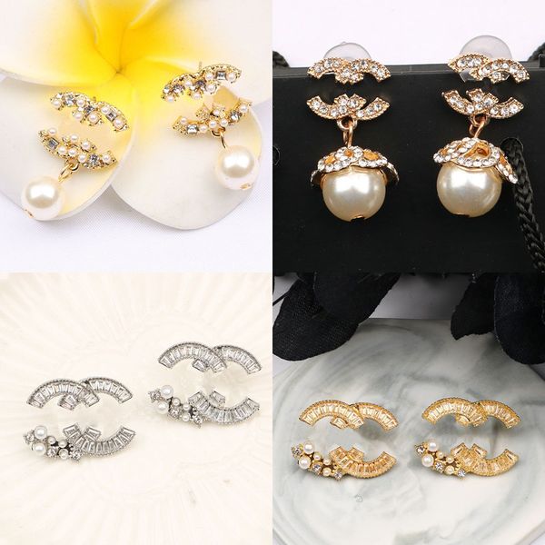18k gold plated designer earrings ear stud designers brand geometry letters women crystal rhinestone pearl earring wedding party jewerlry cl, Golden;silver
18k gold plated designer earrings ear stud designers brand geometry letters women crystal rhinestone pearl earring wedding party jewerlry cl, Golden;silver