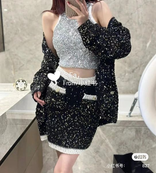 chan 2023 new women's spring summer short skirt brand dress dress dinner classic designer ootd fashion spring grade logo sequins short, White;black
chan 2023 new women's spring summer short skirt brand dress dress dinner classic designer ootd fashion spring grade logo sequins short, White;black