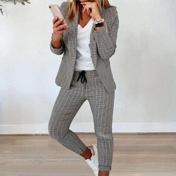 womens two piece pants women blazer sets plaid print long sleeve blazers jackets trousers 2 piece womens outfits office lady fashion mujer 2, White
womens two piece pants women blazer sets plaid print long sleeve blazers jackets trousers 2 piece womens outfits office lady fashion mujer 2, White