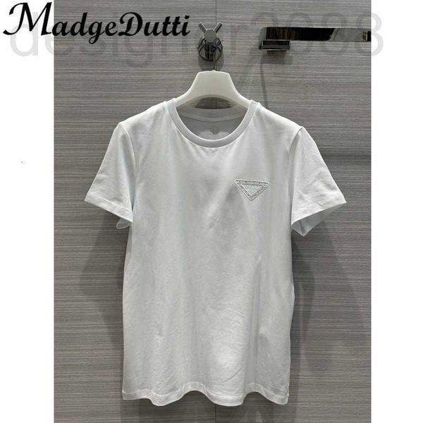 women's t-shirt designer embroidery lace letter triangle decoration short sleeve cotton women 2y8q, White
women's t-shirt designer embroidery lace letter triangle decoration short sleeve cotton women 2y8q, White