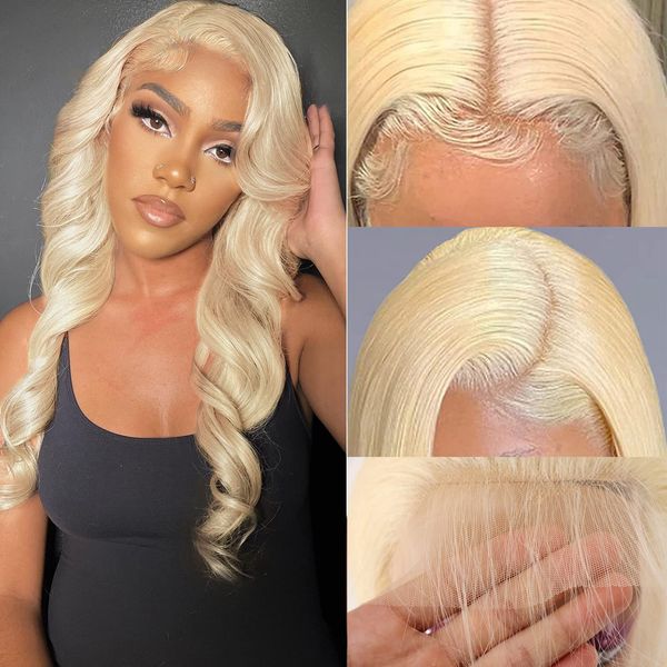 13x4 virgin hair transparent lace front wig bodywave #613 150% density, Black;brown
13x4 virgin hair transparent lace front wig bodywave #613 150% density, Black;brown