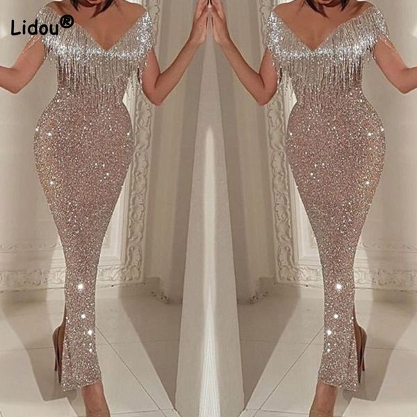 casual dresses women evening tassel patchwork vneck robe femme spring summer sequined back design zipper slim bag hip long dress 230207, Black;gray
casual dresses women evening tassel patchwork vneck robe femme spring summer sequined back design zipper slim bag hip long dress 230207, Black;gray