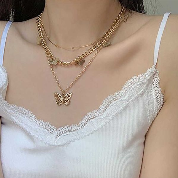 vintage multilayer pendant butterfly necklace for women butterflies moon star charm choker necklaces boho fashion jewelry gift 0206, Silver
vintage multilayer pendant butterfly necklace for women butterflies moon star charm choker necklaces boho fashion jewelry gift 0206, Silver