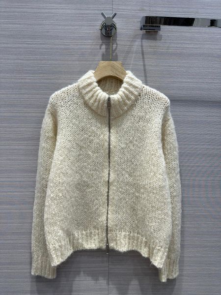 new style cardigan sweater with creamy white temperament and double zipper, White;black
new style cardigan sweater with creamy white temperament and double zipper, White;black