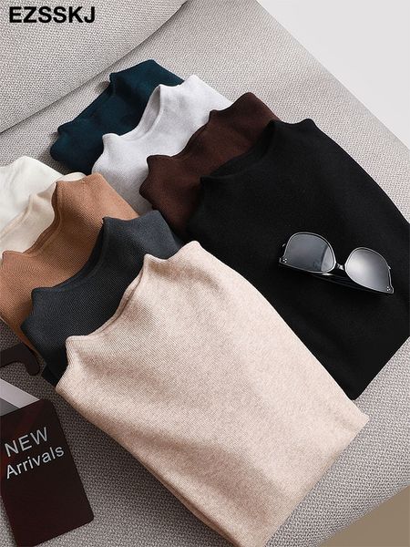 women's sweaters bacis mock neck pullover autumn winter solid color outer wear all match bottom 230206, White;black
women's sweaters bacis mock neck pullover autumn winter solid color outer wear all match bottom 230206, White;black