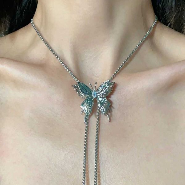 creative girls liquid metal butterfly pendant adjustable chain tassel animal insect choker necklaces for women party jewelry 0206, Silver
creative girls liquid metal butterfly pendant adjustable chain tassel animal insect choker necklaces for women party jewelry 0206, Silver