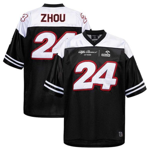 alpha romeo f1 team olen special football jersey - zhou guanyu men's summer breathable sports short sleeve t-shirt, White;black
alpha romeo f1 team olen special football jersey - zhou guanyu men's summer breathable sports short sleeve t-shirt, White;black