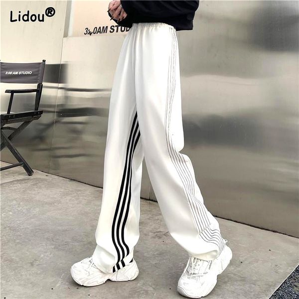 women's pants s thin loose straight casual summer ins fashion high white stripe sports wide leg waist 230105, Black;white
women's pants s thin loose straight casual summer ins fashion high white stripe sports wide leg waist 230105, Black;white