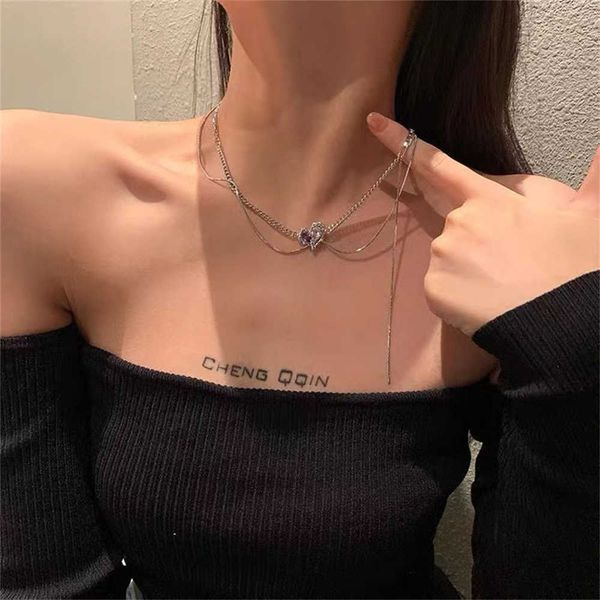 pendant necklaces advanced sweet and cool design sense niche ins wind love purple zircon spice girl y2k party cute fashion shiny necklace 02, Silver
pendant necklaces advanced sweet and cool design sense niche ins wind love purple zircon spice girl y2k party cute fashion shiny necklace 02, Silver