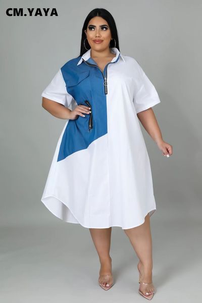 plus size dresses cm yaya size women patchwork zipper turn down neck loose a line shirt style dress elegant summer fashion 230105, Black
plus size dresses cm yaya size women patchwork zipper turn down neck loose a line shirt style dress elegant summer fashion 230105, Black
