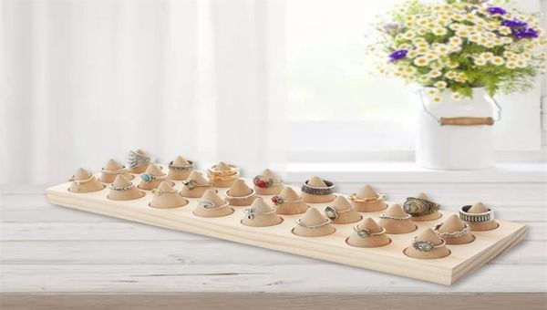 24 solid wood jewelry rings display stand cone storage rack organizer holder home accessories 2111059096234, Black
24 solid wood jewelry rings display stand cone storage rack organizer holder home accessories 2111059096234, Black
